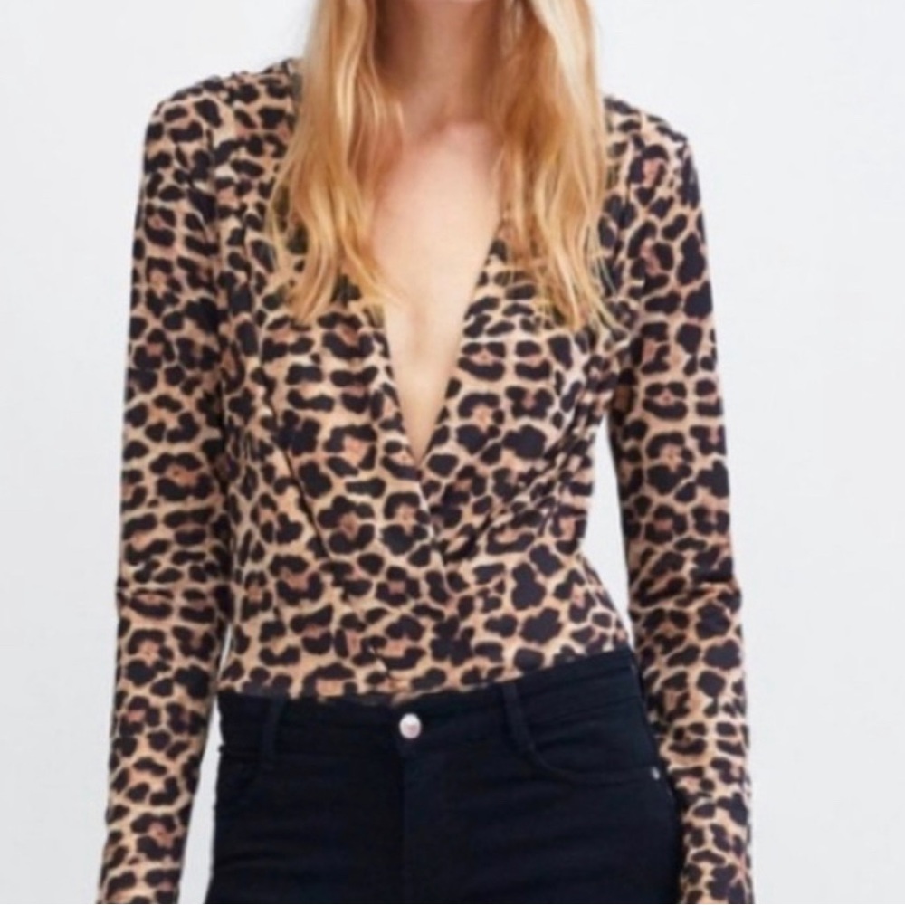Zara Leopard Print Bodysuit
